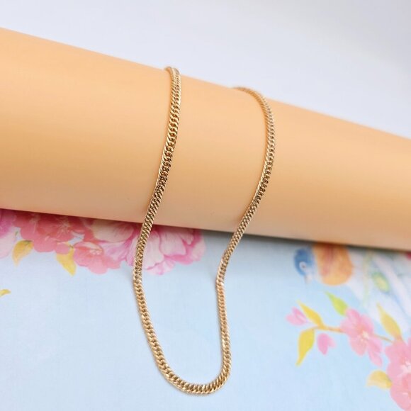 Bold Rose Gold Curb Chain Necklace, 20 Inch, Gold Plated Over Brass, XPNL0112 - Picture 2 of 11